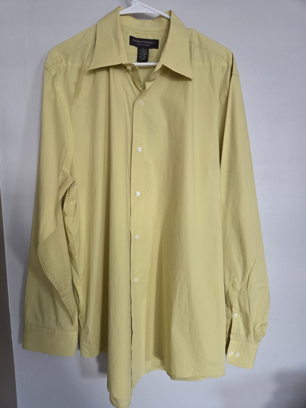 Banana Republic Stretch Classic Men’s XL Yellow Long Sleeve Button Down Shirt